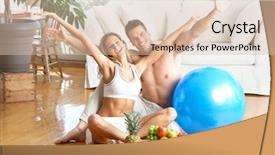  Presentation with guava fruits fresh green fruit - Slide deck with health life - young love couple with fruits background and a lemonade colored foreground