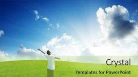  Presentation with green life - Presentation theme having health life - young man relax background and a yellow colored foreground