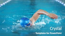  Presentation with swimming - Amazing presentation theme having health life - young man swimming in pool backdrop and a teal colored foreground