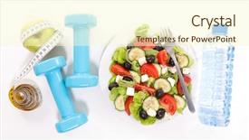  Presentation with health diet - Beautiful slide deck featuring health lifestyle - diet food concept backdrop and a cream colored foreground