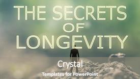  Presentation with stand - PPT layouts having health longevity - concept of with a person background and a gray colored foreground