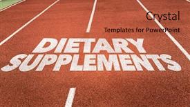  Presentation with dietary supplements - Colorful slide set enhanced with health longevity - dietary supplements written on running backdrop and a red colored foreground