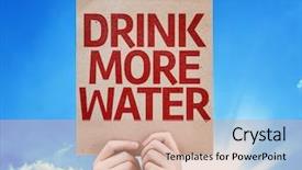  Presentation with water fuelled car - Colorful PPT theme enhanced with health longevity - drink more water card backdrop and a coral colored foreground