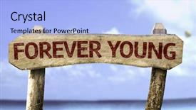  Presentation with beach - Cool new PPT layouts with health longevity - forever young sign backdrop and a light blue colored foreground