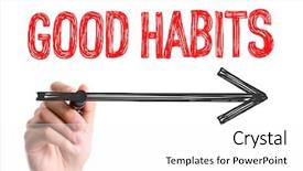  Presentation with marker - Cool new slide deck with health longevity - hand with marker writing good backdrop and a white colored foreground