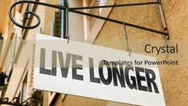  Presentation with live - Slide deck having health longevity - live longer background and a coral colored foreground