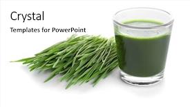  Presentation with art white gray grey - Amazing slide deck having health longevity - shot of wheat grass drink backdrop and a white colored foreground