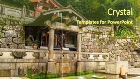  Presentation with waterfall - Slides enhanced with health longevity - three streams of otowa waterfall background and a tawny brown colored foreground