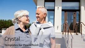  Presentation with sunlight - Slide set consisting of health longevity - waist up portrait of modern background and a light gray colored foreground