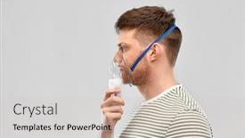  Presentation with oxygen - PPT theme having health-medical-equipment-and-people background and a light gray colored foreground