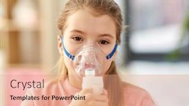  Presentation with oxygen - Theme having health-medical-equipment-and-people background and a coral colored foreground