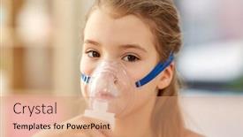  Presentation with oxygen - PPT layouts with health-medical-equipment-and-people background and a coral colored foreground