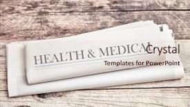  Presentation with medical information - Slide deck having health medical newspaper for healthcare background and a lemonade colored foreground