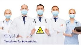  Presentation with biohazard - Amazing theme having health-medicine-and-pandemic-concept backdrop and a sky blue colored foreground