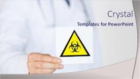  Presentation with caution - Beautiful PPT layouts featuring health-medicine-and-pandemic-concept backdrop and a sky blue colored foreground