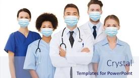  Presentation with nurses - Audience pleasing theme consisting of health-medicine-and-pandemic-concept backdrop and a sky blue colored foreground