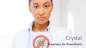  Presentation with doctor african - Colorful slide deck enhanced with health-medicine-and-pandemic-concept backdrop and a sky blue colored foreground