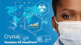  Presentation with medical charts - Beautiful PPT layouts featuring health-medicine-and-pandemic-concept backdrop and a teal colored foreground