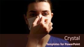  Presentation with black nurse - Beautiful presentation theme featuring health-medicine-and-pandemic-concept backdrop and a wine colored foreground