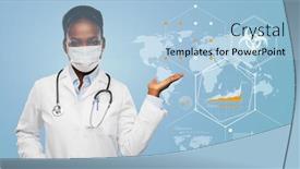  Presentation with doctor african - PPT theme with health-medicine-and-pandemic-concept background and a light blue colored foreground