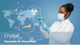  Presentation with medical charts - Slides featuring health-medicine-and-pandemic-concept background and a teal colored foreground