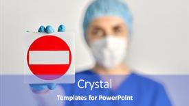  Presentation with mask nurse - Cool new PPT layouts with health-medicine-and-pandemic-concept backdrop and a cobalt blue colored foreground