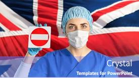  Presentation with mask nurse - Theme consisting of health-medicine-and-pandemic-concept background and a cobalt blue colored foreground