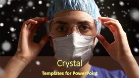  Presentation with black nurse - PPT theme with health-medicine-and-pandemic-concept background and a tawny brown colored foreground