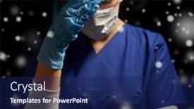  Presentation with black nurse - Cool new theme with health-medicine-and-pandemic-concept backdrop and a navy blue colored foreground