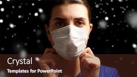  Presentation with black nurse - PPT layouts enhanced with health-medicine-and-pandemic-concept background and a tawny brown colored foreground