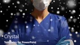  Presentation with black nurse - Audience pleasing PPT theme consisting of health-medicine-and-pandemic-concept backdrop and a ocean colored foreground