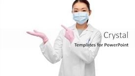  Presentation with virus disease - Colorful PPT theme enhanced with health-medicine-and-pandemic-concept backdrop and a white colored foreground