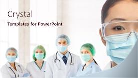  Presentation with team health - Beautiful slide deck featuring health-medicine-and-pandemic-concept backdrop and a sky blue colored foreground