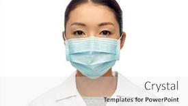  Presentation with medical face mask - Colorful PPT theme enhanced with health-medicine-and-pandemic-concept backdrop and a white colored foreground