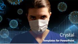  Presentation with black nurse - PPT layouts enhanced with health-medicine-and-pandemic-concept background and a ocean colored foreground