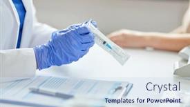  Presentation with female hospital patient - Beautiful presentation design featuring health-medicine-and-pandemic-concept backdrop and a sky blue colored foreground