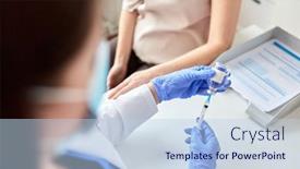  Presentation with female hospital patient - Colorful presentation enhanced with health-medicine-and-pandemic-concept backdrop and a light blue colored foreground