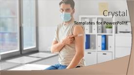  Presentation with hospital mask - Theme enhanced with health-medicine-and-pandemic-concept background and a light gray colored foreground