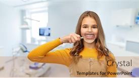  Presentation with medicine - Beautiful slide deck featuring health-medicine-and-people-concept backdrop and a gold colored foreground