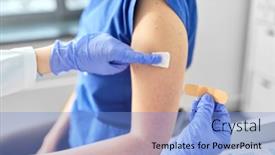  Presentation with medical worker - Audience pleasing slide deck consisting of health-medicine-and-vaccination-concept backdrop and a  colored foreground