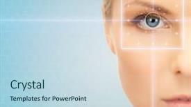  Presentation with eye medicine - Colorful PPT theme enhanced with health medicine identity vision backdrop and a sky blue colored foreground