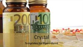  Presentation with health cost - PPT theme enhanced with health money - medicine cost background and a yellow colored foreground