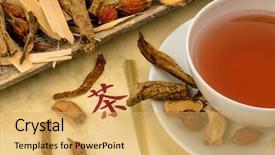  Presentation with diseases - Cool new slides with health natural remedies - ingredients for a tea backdrop and a  colored foreground