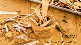  Presentation with diseases - Presentation theme with health natural remedies - ingredients for a tea background and a  colored foreground