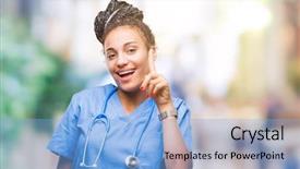  Presentation with hair - Colorful PPT theme enhanced with health numbers - young braided hair african american backdrop and a light blue colored foreground