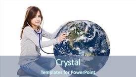  Presentation with auscultate - Amazing PPT theme having health of the planet earth backdrop and a ocean colored foreground