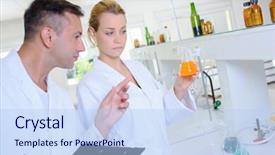  Presentation with chemical - PPT layouts featuring health outcomes - chemical scientist background and a light blue colored foreground