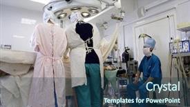  Presentation with medicine - Presentation theme with health outcomes - doctors are working - medicine background and a ocean colored foreground