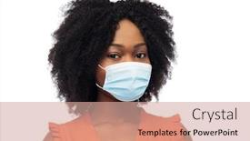  Presentation with medical face mask - Cool new slide deck with health-pandemic-and-safety-concept backdrop and a coral colored foreground