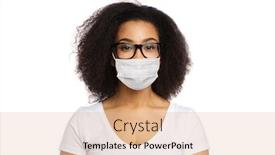  Presentation with medical face mask - Audience pleasing PPT layouts consisting of health-pandemic-and-safety-concept backdrop and a coral colored foreground